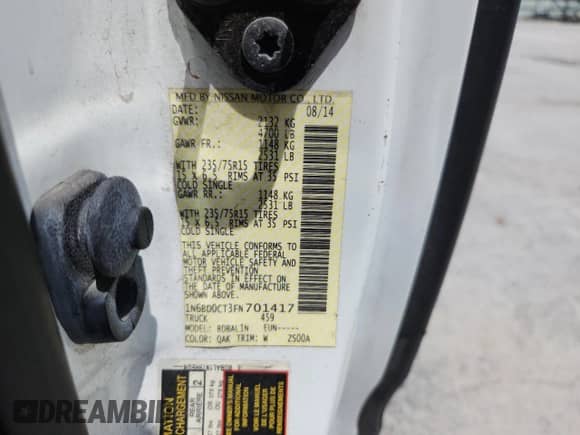 2015 Nissan Frontier S z VIN 1N6BD0CT3FN701417, wystawiony jako Copart lot #65043385 z przebiegiem 135 530 mil mil oraz Czysty tytuł • Clean title. Historia ofert i sprzedaży dostępna na DreamBid. Obrazek 12.