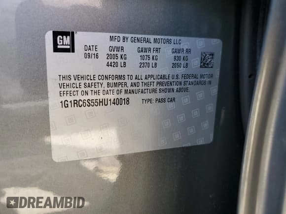 ✅ 2017 Chevrolet Volt LT • VIN: 1G1RC6S55HU140018 • Lot: 49214924. Wystawiony na Copart z przebiegiem 61 274 mil. Bezpłatny archiwum sprzedaży aukcyjnych z USA i szczegółowy raport historii pojazdu na DreamBid. Zdjęcie 12.