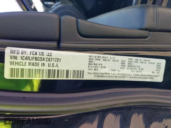 ✅ 2021 Jeep Grand Cherokee Limited • VIN: 1C4RJFBG5MC671721 • Lot: 42129371. Wystawiony na IAAI z przebiegiem 23 900 mil. Bezpłatny archiwum sprzedaży aukcyjnych z USA i szczegółowy raport historii pojazdu na DreamBid. Zdjęcie 9.