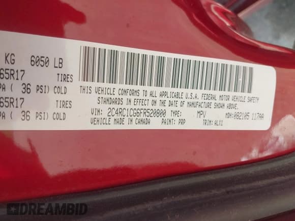 ✅ 2015 Chrysler Town & Country Touring L • VIN: 2C4RC1CG6FR520800 • Lot: 42988207. Listed on IAAI with 104,765 mi. Free auction sales archive from the USA and detailed vehicle history report at DreamBid. Image 9.