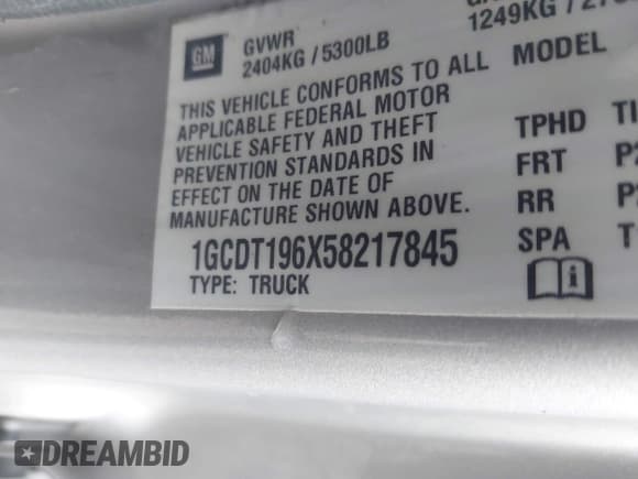 ✅ 2005 Chevrolet Colorado LS Z85 • VIN: 1GCDT196X58217845 • Лот: 43657766. Опубликован ранее на IAAI с пробегом 232 187 миль. Бесплатный доступ к архиву аукционных продаж из США и подробный отчёт об истории автомобиля на DreamBid. Изображение 9.