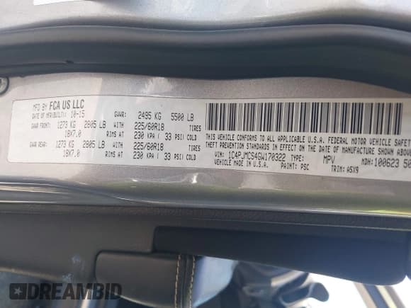 ✅ 2016 Jeep Cherokee Latitude • VIN: 1C4PJMCS4GW170322 • Лот: 41841572. Опубликован ранее на IAAI с пробегом 112 884 миль. Бесплатный доступ к архиву аукционных продаж из США и подробный отчёт об истории автомобиля на DreamBid. Изображение 9.