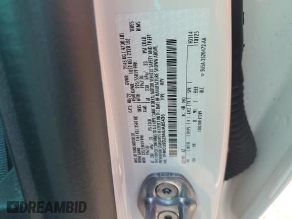 ✅ 2022 Ford Escape Titanium Hybrid • VIN: 1FMCU9DZ6NUA85436 • Lot: 64485465. Listed on Copart with 12,291 mi. Free auction sales archive from the USA and detailed vehicle history report at DreamBid. Image 12.