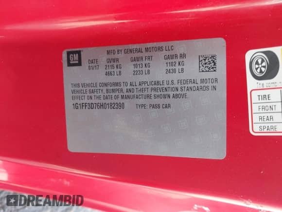 2017 Chevrolet Camaro 1SS с VIN 1G1FF3D76H0182390, выставлен на аукционе IAAI как лот 41824313 с пробегом 81 965 миль миль и . История ставок и продаж доступна на DreamBid. Изображение 9.