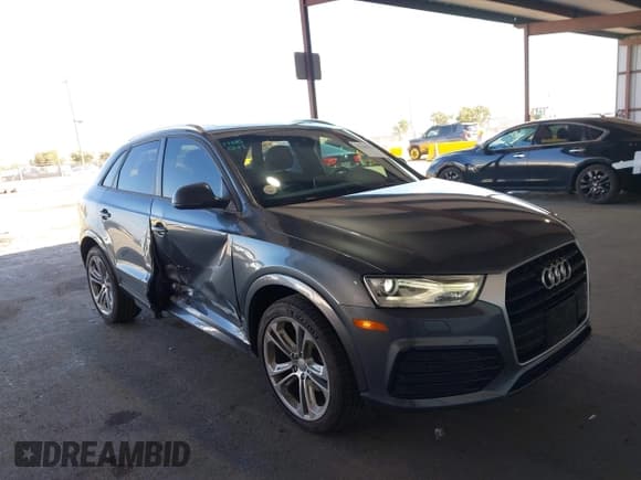 ✅ 2018 Audi Q3 Premium • VIN: WA1BCCFS2JR004794 • Lot: 43208310. Listed on IAAI with 37,629 mi. Free auction sales archive from the USA and detailed vehicle history report at DreamBid. Image 1.