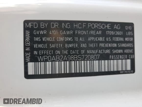 ✅ 2011 Porsche 911 Carrera S • VIN: WP0AB2A98BS720807 • Lot: 79286514. Wystawiony na Copart z przebiegiem 47 895 mil. Bezpłatny archiwum sprzedaży aukcyjnych z USA i szczegółowy raport historii pojazdu na DreamBid. Zdjęcie 13.