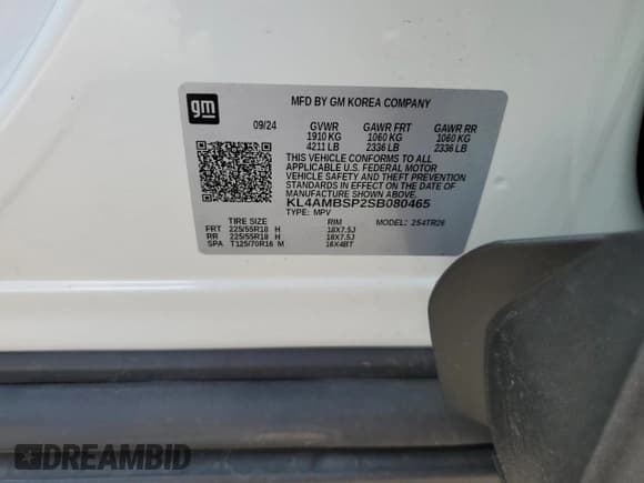 ✅ 2025 Buick Encore GX Preferred • VIN: KL4AMBSP2SB080465 • Lot: 81022085. Listed on Copart with 3,763 mi. Free auction sales archive from the USA and detailed vehicle history report at DreamBid. Image 14.