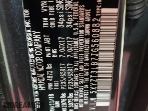 ✅ 2018 Hyundai Santa Fe 2.4L • VIN: 5XYZT3LB7JG560882 • Лот: 90848945. Опубликован ранее на Copart с пробегом 134 050 миль. Бесплатный доступ к архиву аукционных продаж из США и подробный отчёт об истории автомобиля на DreamBid. Изображение 13.