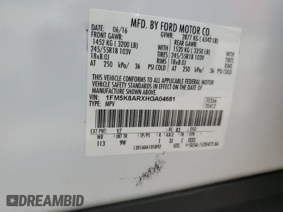 ✅ 2017 Ford Police Interceptor Utility • VIN: 1FM5K8ARXHGA04681 • Lot: 59983085. Wystawiony na Copart z przebiegiem 111 286 mil. Bezpłatny archiwum sprzedaży aukcyjnych z USA i szczegółowy raport historii pojazdu na DreamBid. Zdjęcie 13.