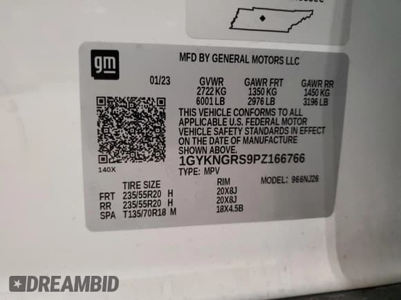 ✅ 2023 Cadillac XT5 AWD Sport • VIN: 1GYKNGRS9PZ166766 • Lot: 59189025. Listed on Copart with 36,110 mi. Free auction sales archive from the USA and detailed vehicle history report at DreamBid. Image 13.