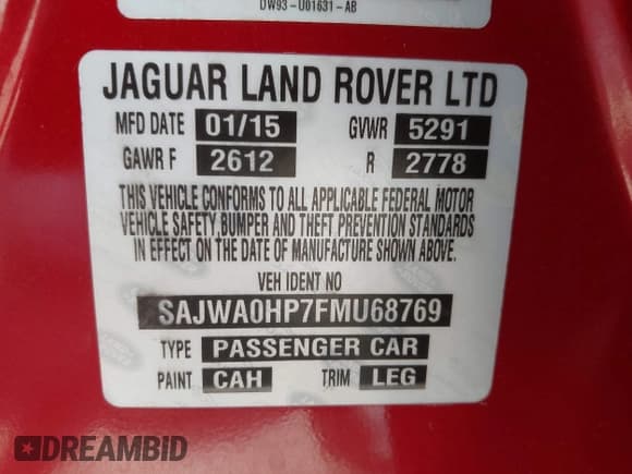 ✅ 2015 Jaguar XF Supercharged • VIN: SAJWA0HP7FMU68769 • Лот: 42595933. Опубликован ранее на IAAI с пробегом 85 946 миль. Бесплатный доступ к архиву аукционных продаж из США и подробный отчёт об истории автомобиля на DreamBid. Изображение 9.