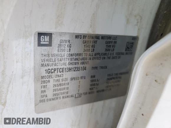 ✅ 2017 Chevrolet Colorado 4WD LT • VIN: 1GCPTCE13H1235104 • Лот: 47592285. Опубликован ранее на Copart с пробегом 68 079 миль. Бесплатный доступ к архиву аукционных продаж из США и подробный отчёт об истории автомобиля на DreamBid. Изображение 14.