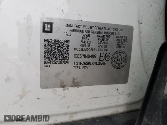 ✅ 2019 Chevrolet Bolt EV Premier • VIN: 1G1FZ6S01K4118806 • Lot: 86084884. Wystawiony na Copart z przebiegiem 388 126 mil. Bezpłatny archiwum sprzedaży aukcyjnych z USA i szczegółowy raport historii pojazdu na DreamBid. Zdjęcie 12.