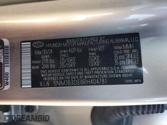 ✅ 2024 Hyundai Tucson SEL • VIN: 5NMJB3DE8RH404781 • Lot: 75848254. Wystawiony na Copart z przebiegiem 874 mil. Bezpłatny archiwum sprzedaży aukcyjnych z USA i szczegółowy raport historii pojazdu na DreamBid. Zdjęcie 14.