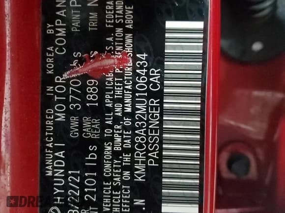 ✅ 2021 Hyundai Venue Denim • VIN: KMHRC8A32MU106434 • Lot: 45147895. Listed on Copart with 148,611 mi. Free auction sales archive from the USA and detailed vehicle history report at DreamBid. Image 13.