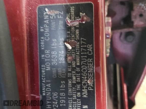 2007 Hyundai Accent GLS z VIN KMHCN46C07U117177, wystawiony jako Copart lot #80696604 z przebiegiem 161 962 mil mil oraz Szkoda całkowita • Salvage title. Historia ofert i sprzedaży dostępna na DreamBid. Obrazek 12.