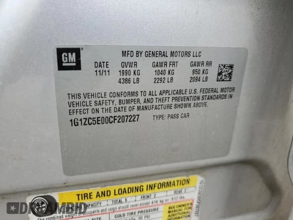 ✅ 2012 Chevrolet Malibu 1LT • VIN: 1G1ZC5E00CF207227 • Лот: 70952454. Опубликован ранее на Copart с пробегом 254 442 миль. Бесплатный доступ к архиву аукционных продаж из США и подробный отчёт об истории автомобиля на DreamBid. Изображение 12.