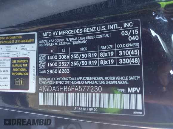 ✅ 2015 Mercedes-Benz M 350 • VIN: 4JGDA5HB6FA577230 • Lot: 43544951. Wystawiony na IAAI z przebiegiem 196 640 mil. Bezpłatny archiwum sprzedaży aukcyjnych z USA i szczegółowy raport historii pojazdu na DreamBid. Zdjęcie 9.