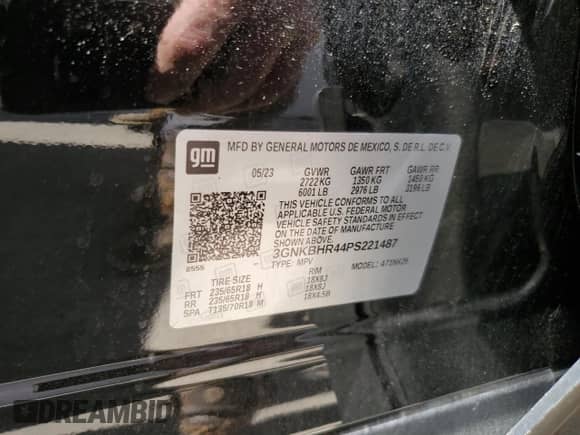 2023 Chevrolet Blazer LT with VIN 3GNKBHR44PS221487, listed as a Copart auction lot 56471444 with 18,428 mi miles and Non repairable. Bid and sale history available at DreamBid. Image 14.