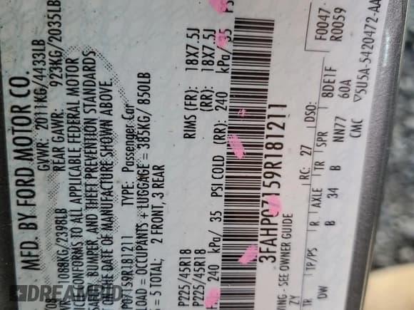 ✅ 2009 Ford Fusion SE • VIN: 3FAHP07159R181211 • Лот: 89715605. Опубликован ранее на Copart с пробегом 109 738 миль. Бесплатный доступ к архиву аукционных продаж из США и подробный отчёт об истории автомобиля на DreamBid. Изображение 12.