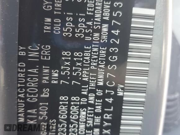 ✅ 2025 Kia Sorento S • VIN: 5XYRL4JC7SG324753 • Lot: 85884425. Listed on Copart with 12,257 mi. Free auction sales archive from the USA and detailed vehicle history report at DreamBid. Image 12.