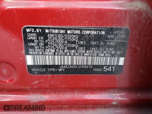 ✅ 2018 Mitsubishi Outlander ES • VIN: JA4AZ3A35JZ056916 • Lot: 91892615. Wystawiony na Copart z przebiegiem 150 223 mil. Bezpłatny archiwum sprzedaży aukcyjnych z USA i szczegółowy raport historii pojazdu na DreamBid. Zdjęcie 13.