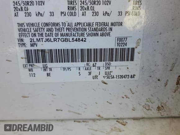 ✅ 2016 Lincoln MKX Reserve • VIN: 2LMTJ6LR7GBL54842 • Лот: 70476785. Опубликован ранее на Copart с пробегом 140 298 миль. Бесплатный доступ к архиву аукционных продаж из США и подробный отчёт об истории автомобиля на DreamBid. Изображение 14.