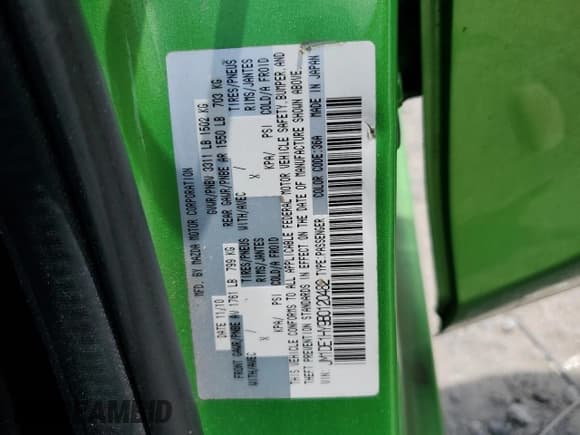 ✅ 2011 Mazda 2 Sport • VIN: JM1DE1HY9B0120482 • Lot: 69842585. Wystawiony na Copart z przebiegiem 148 913 mil. Bezpłatny archiwum sprzedaży aukcyjnych z USA i szczegółowy raport historii pojazdu na DreamBid. Zdjęcie 14.