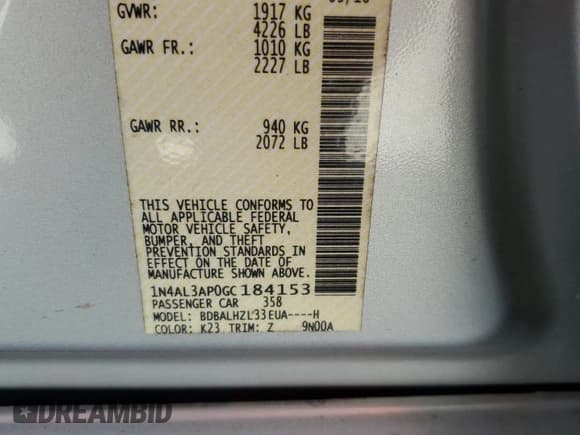 ✅ 2016 Nissan Altima SR • VIN: 1N4AL3AP0GC184153 • Лот: 45528645. Опубликован ранее на Copart с пробегом 96 475 миль. Бесплатный доступ к архиву аукционных продаж из США и подробный отчёт об истории автомобиля на DreamBid. Изображение 13.