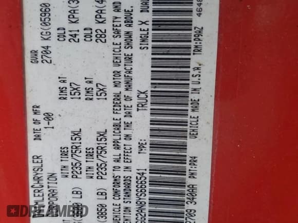 ✅ 2000 Dodge Dakota Sport • VIN: 1B7GG2AN8YS666541 • Lot: 86845794. Wystawiony na Copart z przebiegiem 232 639 mil. Bezpłatny archiwum sprzedaży aukcyjnych z USA i szczegółowy raport historii pojazdu na DreamBid. Zdjęcie 13.