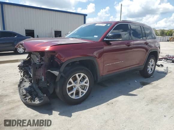 2022 Jeep Grand Cherokee Limited with VIN 1C4RJGBG7N8570643, listed as a Copart auction lot 69047805 with 55,335 mi miles and Salvage title. Bid and sale history available at DreamBid. Image 1.