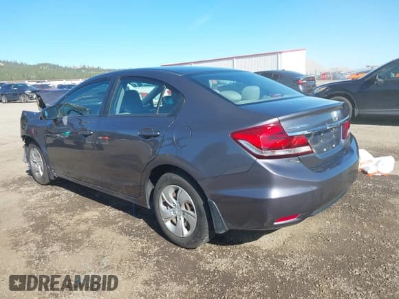 ✅ 2014 Honda Civic LX • VIN: 2HGFB2F57EH552859 • Lot: 43387845. Listed on IAAI with 129,780 mi. Free auction sales archive from the USA and detailed vehicle history report at DreamBid. Image 3.