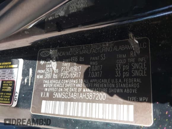 ✅ 2010 Hyundai Santa Fe GLS • VIN: 5NMSG3AB1AH387200 • Lot: 43576734. Listed on IAAI with 265,195 mi. Free auction sales archive from the USA and detailed vehicle history report at DreamBid. Image 9.