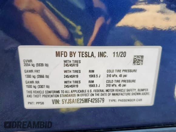 ✅ 2021 Tesla Model S Long Range Plus • VIN: 5YJSA1E25MF425579 • Лот: 91298805. Опубликован ранее на Copart с пробегом 29 934 миль. Бесплатный доступ к архиву аукционных продаж из США и подробный отчёт об истории автомобиля на DreamBid. Изображение 12.