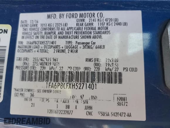 ✅ 2017 Ford Mustang GT • VIN: 1FA6P8CFXH5271401 • Lot: 67672695. Wystawiony na Copart z przebiegiem 73 129 mil. Bezpłatny archiwum sprzedaży aukcyjnych z USA i szczegółowy raport historii pojazdu na DreamBid. Zdjęcie 12.