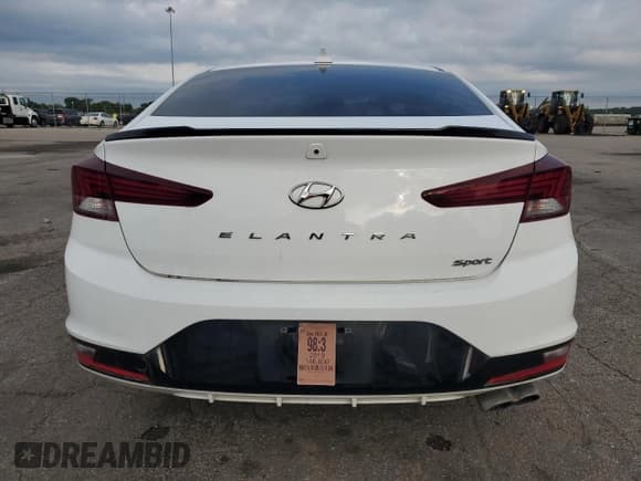 ✅ 2019 Hyundai Elantra Sport • VIN: KMHD04LBXKU835181 • Lot: 66571175. Listed on Copart with 146,830 mi. Free auction sales archive from the USA and detailed vehicle history report at DreamBid. Image 6.