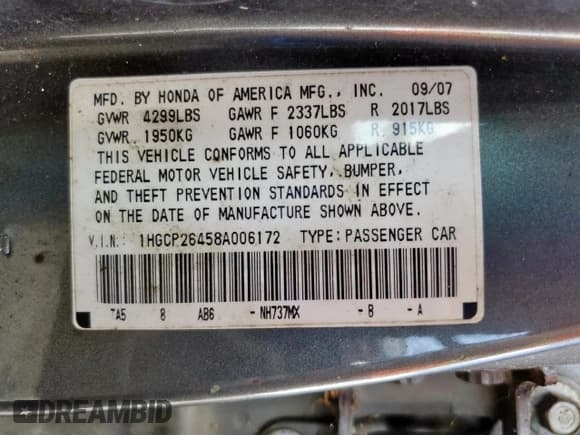 ✅ 2008 Honda Accord LX-P • VIN: 1HGCP26458A006172 • Lot: 81496715. Wystawiony na Copart z przebiegiem Nie podano. Bezpłatny archiwum sprzedaży aukcyjnych z USA i szczegółowy raport historii pojazdu na DreamBid. Zdjęcie 12.