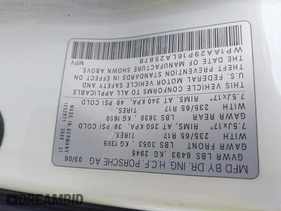 ✅ 2006 Porsche Cayenne • VIN: WP1AA29P16LA25878 • Lot: 42891459. Wystawiony na IAAI z przebiegiem Nie podano. Bezpłatny archiwum sprzedaży aukcyjnych z USA i szczegółowy raport historii pojazdu na DreamBid. Zdjęcie 9.