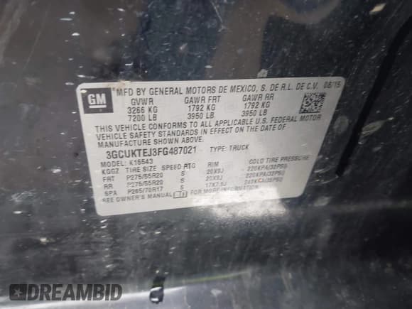 ✅ 2015 Chevrolet Silverado 1500 High Country • VIN: 3GCUKTEJ3FG487021 • Лот: 41888034. Опубликован ранее на IAAI с пробегом 251 406 миль. Бесплатный доступ к архиву аукционных продаж из США и подробный отчёт об истории автомобиля на DreamBid. Изображение 9.