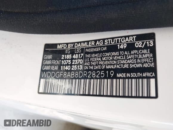 ✅ 2013 Mercedes-Benz C 300 Sport • VIN: WDDGF8AB8DR282519 • Лот: 43269194. Опубликован ранее на IAAI с пробегом 154 099 миль. Бесплатный доступ к архиву аукционных продаж из США и подробный отчёт об истории автомобиля на DreamBid. Изображение 9.