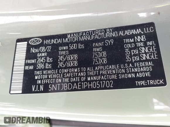 ✅ 2023 Hyundai Santa Cruz SEL • VIN: 5NTJBDAE1PH051702 • Lot: 43368036. Listed on IAAI with 29,225 mi. Free auction sales archive from the USA and detailed vehicle history report at DreamBid. Image 9.