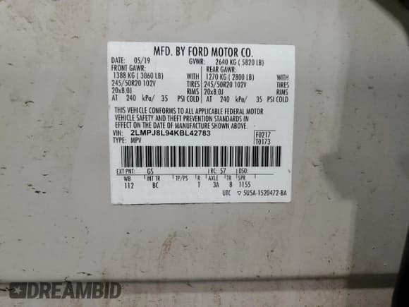 ✅ 2019 Lincoln Nautilus Reserve • VIN: 2LMPJ8L94KBL42783 • Lot: 64225285. Listed on Copart with 49,773 mi. Free auction sales archive from the USA and detailed vehicle history report at DreamBid. Image 13.