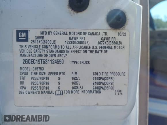 2003 Chevrolet Silverado 1500 LS с VIN 2GCEC19T531124550, выставлен на аукционе IAAI как лот 43063164 с пробегом 354 865 миль миль и . История ставок и продаж доступна на DreamBid. Изображение 9.