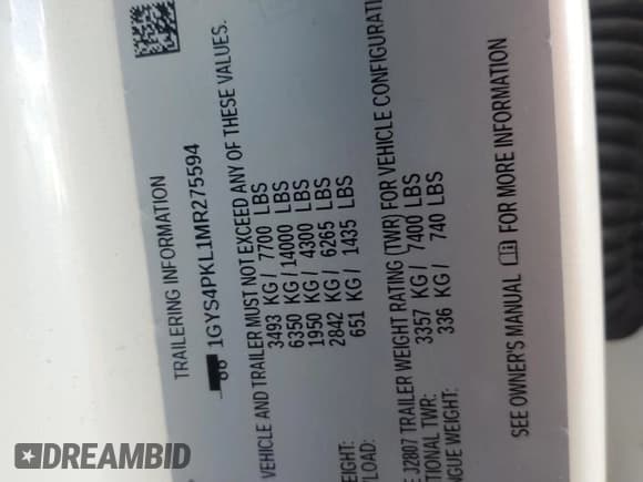 ✅ 2021 Cadillac Escalade ESV Sport • VIN: 1GYS4PKL1MR275594 • Lot: 82361945. Listed on Copart with 60,241 mi. Free auction sales archive from the USA and detailed vehicle history report at DreamBid. Image 13.