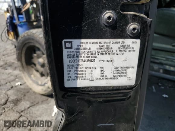 ✅ 2004 Chevrolet Silverado 1500 LS • VIN: 2GCEC13T841369420 • Лот: 74151054. Опубликован ранее на Copart с пробегом Не указан. Бесплатный доступ к архиву аукционных продаж из США и подробный отчёт об истории автомобиля на DreamBid. Изображение 13.