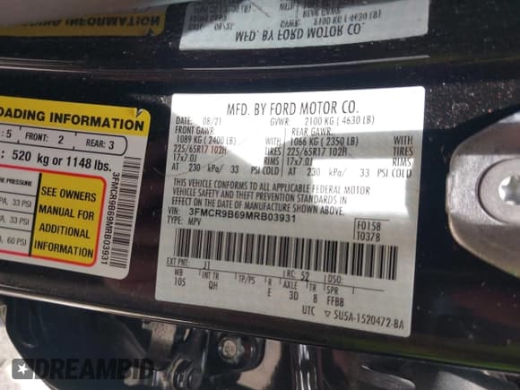 ✅ 2021 Ford Bronco Sport Big Bend • VIN: 3FMCR9B69MRB03931 • Лот: 42262087. Опубликован ранее на IAAI с пробегом 28 170 миль. Бесплатный доступ к архиву аукционных продаж из США и подробный отчёт об истории автомобиля на DreamBid. Изображение 9.