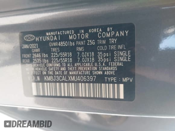 ✅ 2021 Hyundai Tucson Ultimate • VIN: KM8J3CALXMU406397 • Лот: 42962511. Опубликован ранее на IAAI с пробегом 63 385 миль. Бесплатный доступ к архиву аукционных продаж из США и подробный отчёт об истории автомобиля на DreamBid. Изображение 9.