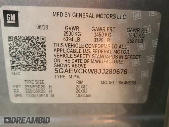 ✅ 2018 Buick Enclave Avenir • VIN: 5GAEVCKW8JJ280676 • Лот: 82391215. Опубликован ранее на Copart с пробегом 149 127 миль. Бесплатный доступ к архиву аукционных продаж из США и подробный отчёт об истории автомобиля на DreamBid. Изображение 13.