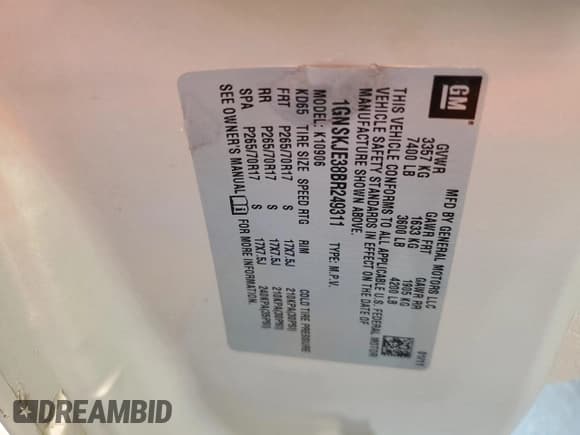 ✅ 2011 Chevrolet Suburban LT • VIN: 1GNSKJE38BR249311 • Lot: 76949544. Wystawiony na Copart z przebiegiem 110 278 mil. Bezpłatny archiwum sprzedaży aukcyjnych z USA i szczegółowy raport historii pojazdu na DreamBid. Zdjęcie 14.