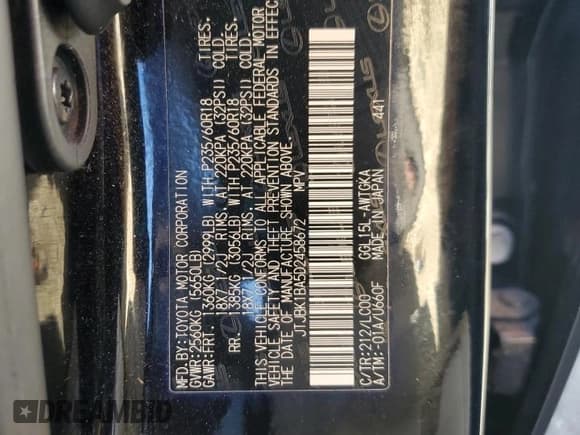 ✅ 2013 Lexus RX 350 • VIN: JTJBK1BA5D2458672 • Lot: 84048245. Wystawiony na Copart z przebiegiem Nie podano. Bezpłatny archiwum sprzedaży aukcyjnych z USA i szczegółowy raport historii pojazdu na DreamBid. Zdjęcie 13.